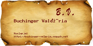 Buchinger Valéria névjegykártya